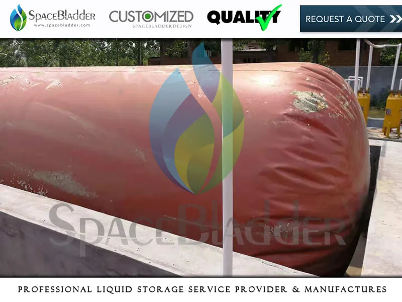SpaceBladder 1m3-100m3 Moveable PVC Red Mud Biogas Storage Bag For Gas Storage and Transportation