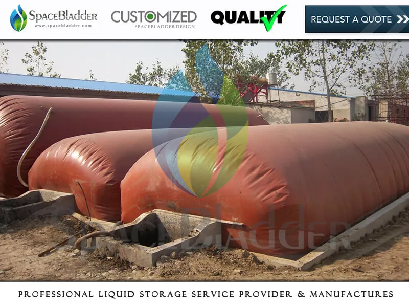 SpaceBladder 1m3-100m3 Moveable PVC Red Mud Biogas Storage Bag For Gas Storage and Transportation