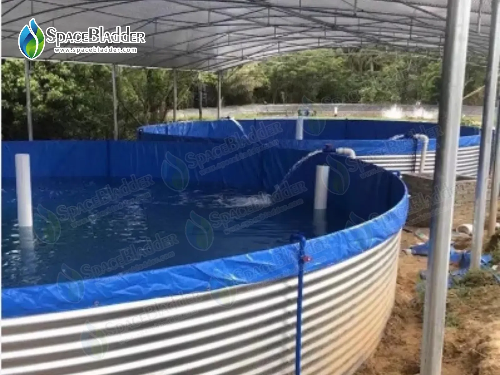 Foldable Aquaculture Fish Tank Steel Plaste For Shrimp Farming - customer case image 5