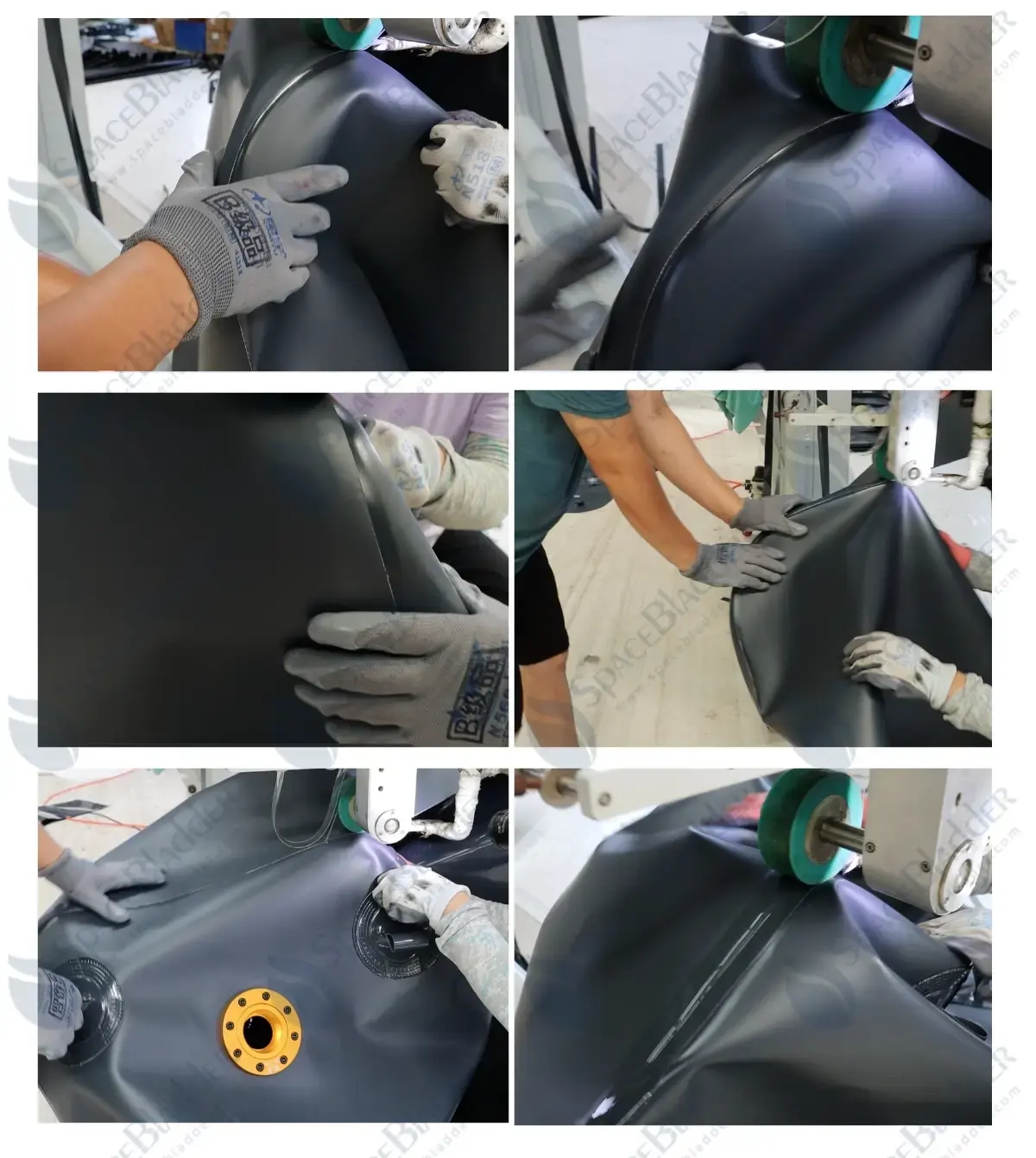 500L diesel fuel bladder production process - fabric cutting, welding and accessory installation